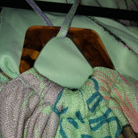 ASOS Peekaboo Waist Vacation Beachy Luau Textured Tropical Print Maxi Dress S/8 - Picture 11 of 12